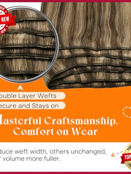 22 Inch Human Hair Extensions Double Weft 100G Sew In Full Head
